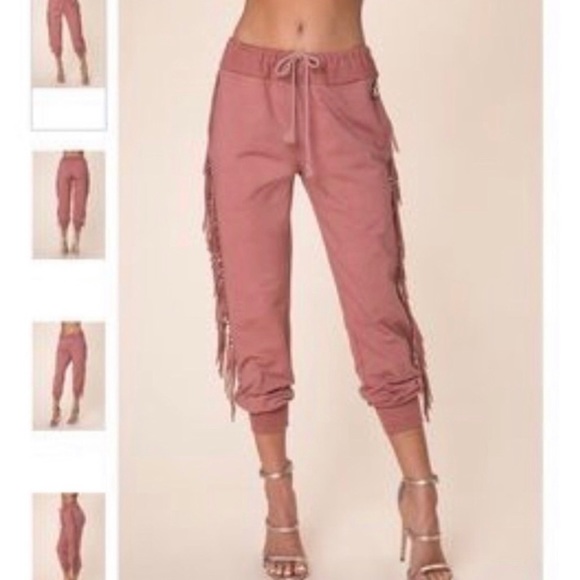 Kittenish fringe joggers Clearance
